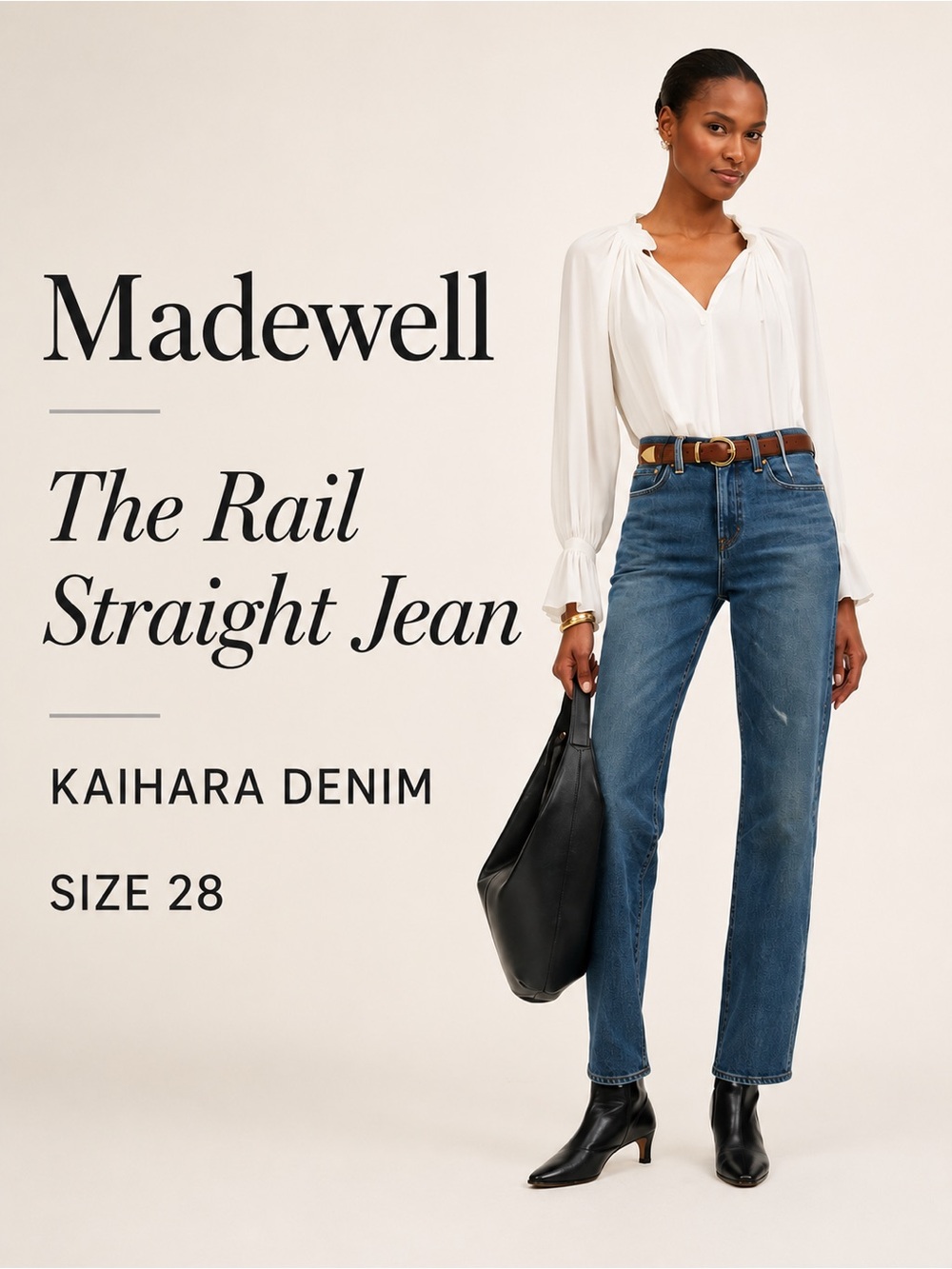 Madewell The Rail Straight Jeans 28 Kaihara Denim Medium Wash